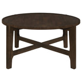 Cota Round Solid Wood Coffee Table Dark Brown | Coaster - 708288 - Home Elegance USA - 4