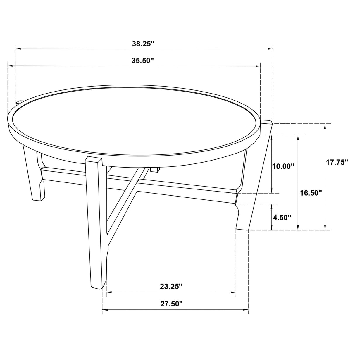 Cota Round Solid Wood Coffee Table Dark Brown | Coaster - 708288 - Home Elegance USA - 6