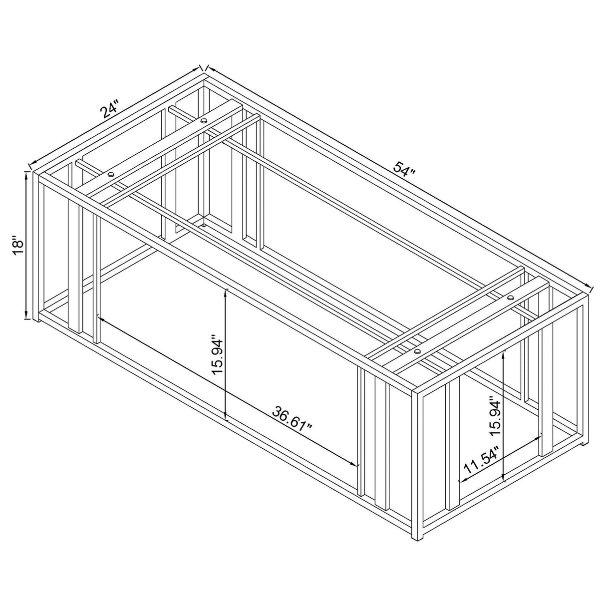 Adri Rectangular Glass Top Coffee Table Clear and Black Nickel | Coaster - 708358 - Home Elegance USA - 10