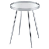 End Table - Kaelyn Round Mirror Top End Table Chrome