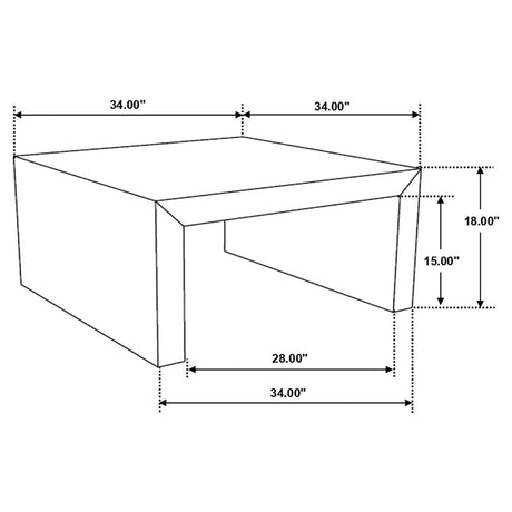 Coffee Table - Odilia Square Solid Wood Coffee Table Auburn