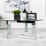 Coffee Table - Octave Square Post Legs Round Coffee Table Mirror