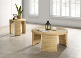 End Table - Artina Woven Rattan Round End Table Natural Brown