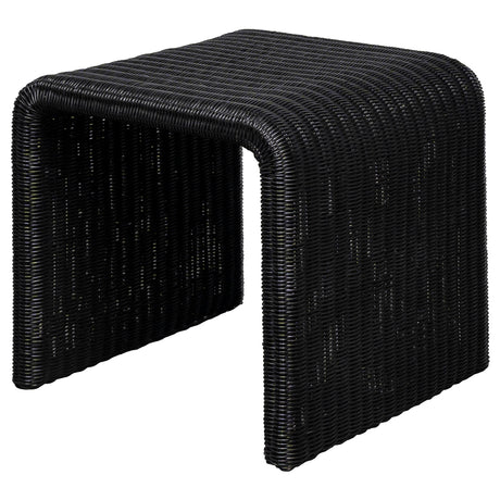 End Table - Cahya Woven Rattan Sqaure End Table Black