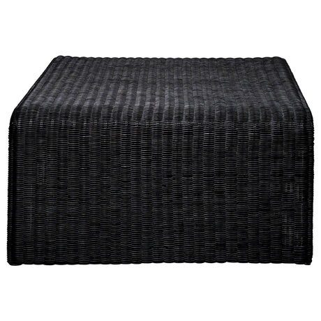 Cahya Woven Rattan Square Coffee Table Black | Coaster | Home Elegance USA