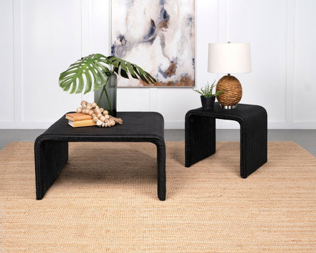 Cahya Woven Rattan Square Coffee Table Black | Coaster | Home Elegance USA
