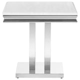 End Table  - Kerwin U-base Square End Table White and Chrome