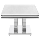 Coffee Table  - Kerwin U-base Rectangle Coffee Table White and Chrome