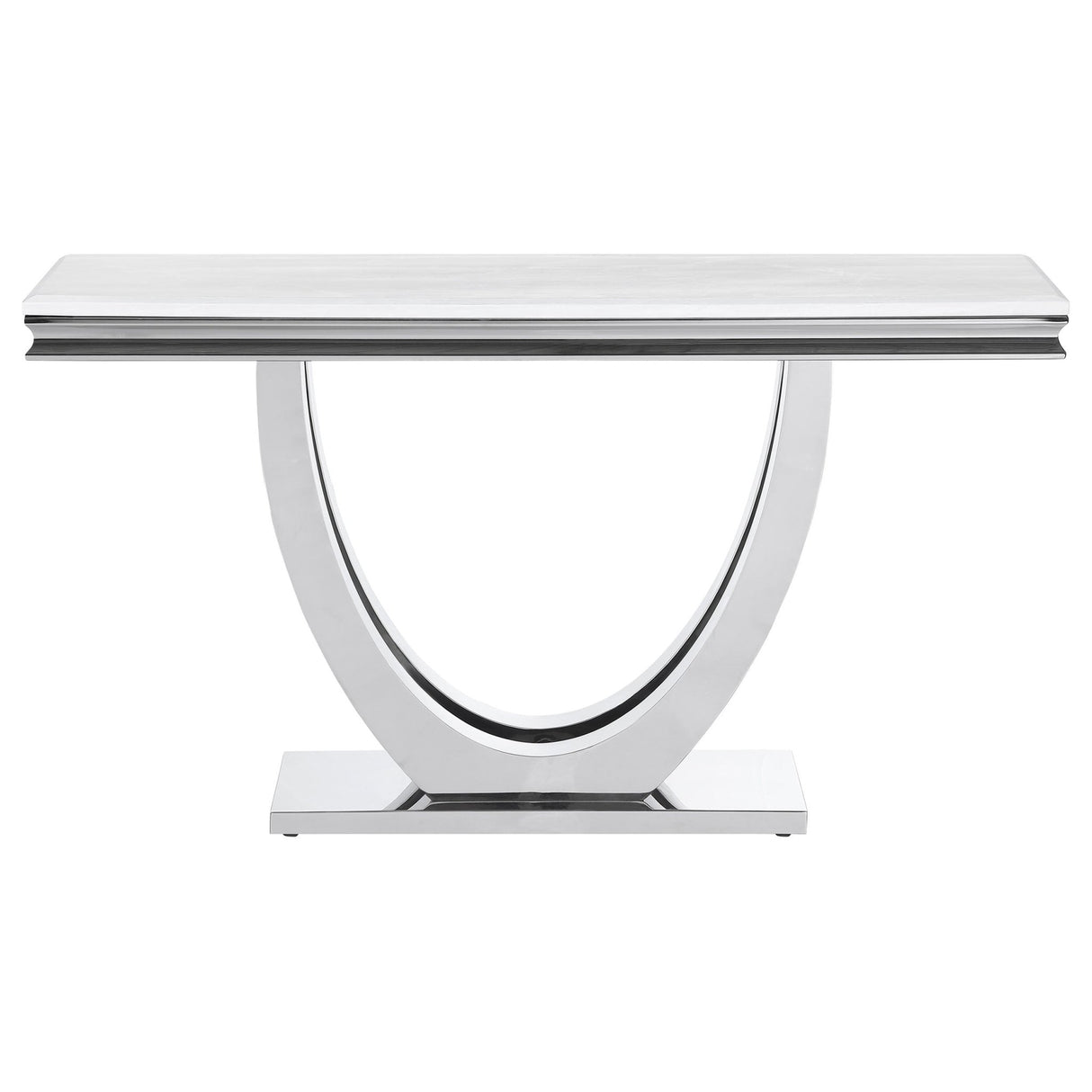 Sofa Table  - Kerwin U-base Rectangle Sofa Table White and Chrome