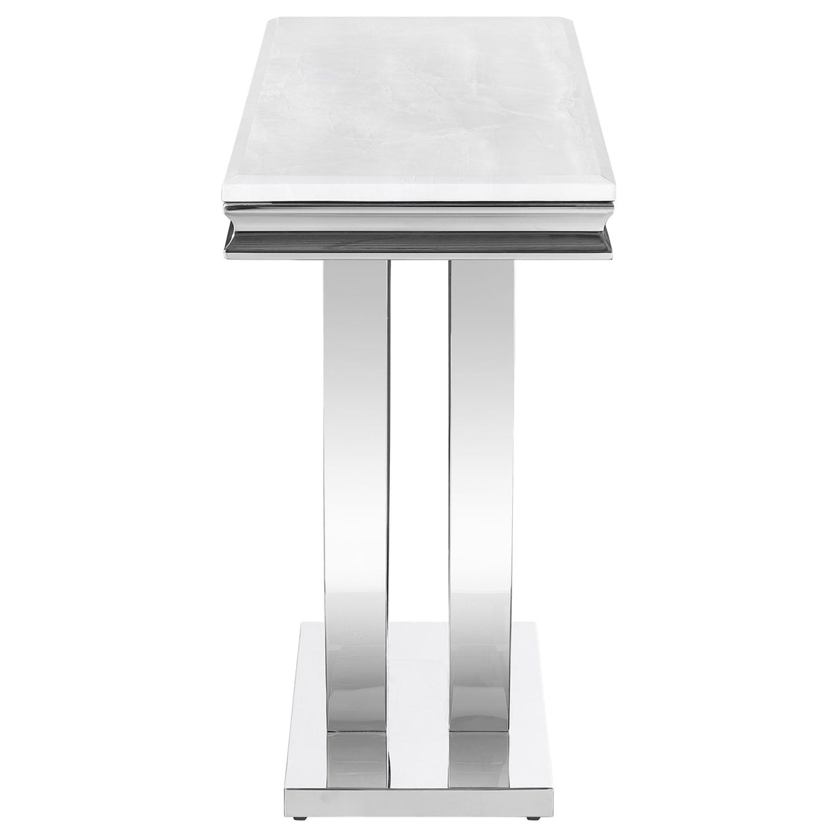 Sofa Table  - Kerwin U-base Rectangle Sofa Table White and Chrome