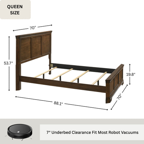 Maderne Traditional 3-Piece Wood Bedroom Set with Queen Size Panel Bed and Two Nightstands - sold by Home Elegance USA