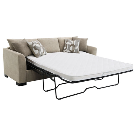 Pacheco Camel Upholstered Sleeper Sectional Chaise Sofa - sold by Home Elegance USA