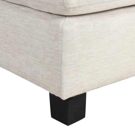 Contemporary U-shaped Sectional Sofa with Movable Storage Ottoman, White Chenille 111.8' - sold by Home Elegance USA