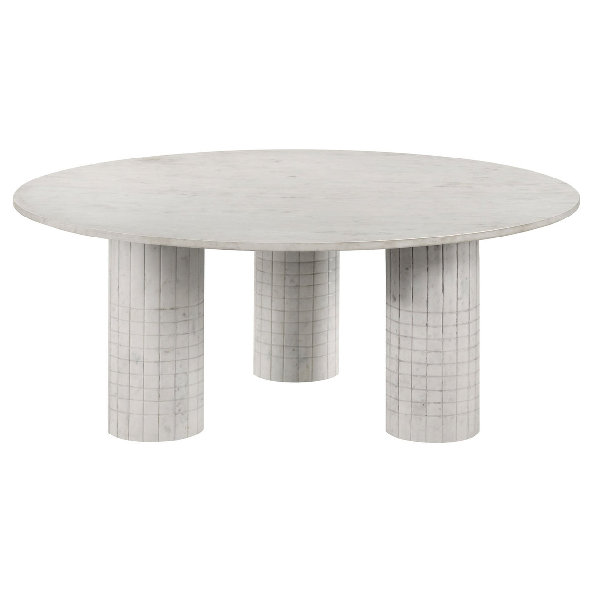 Astoria Round Genuine Marble Coffee Table White | Coaster - 709668 - Home Elegance USA - 2