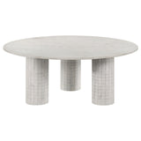 Astoria Round Genuine Marble Coffee Table White | Coaster | Home Elegance USA