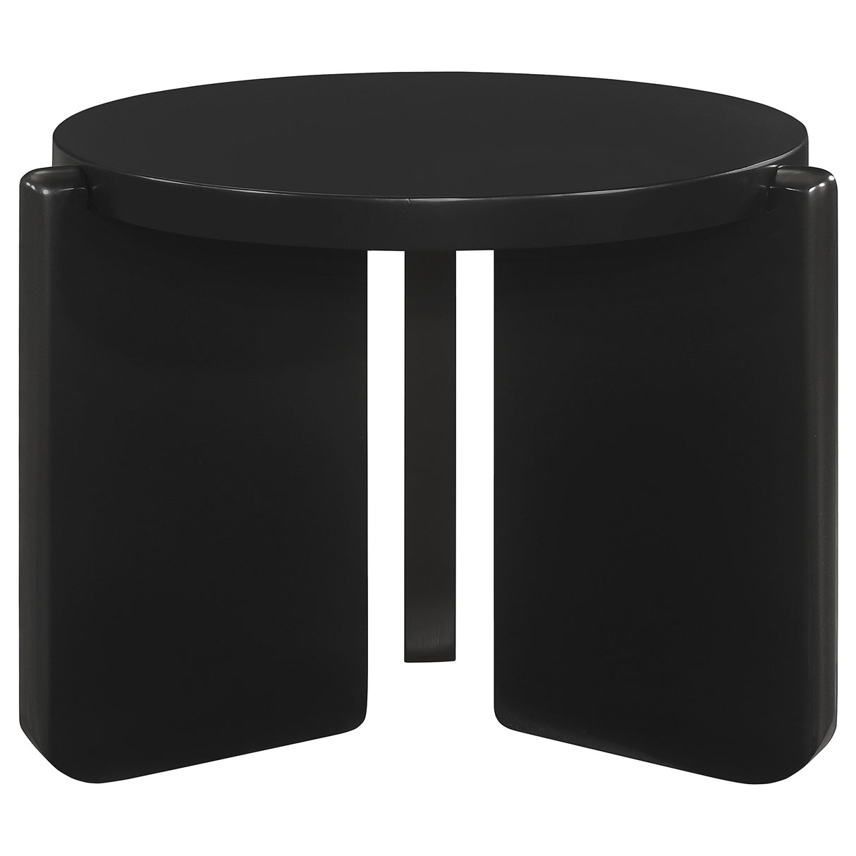 End Table - Cordova Round Solid Wood End Table Black