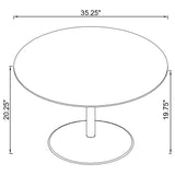 Coffee Table - Ganso Round Metal Coffee Table with Tempered Glass Top Black