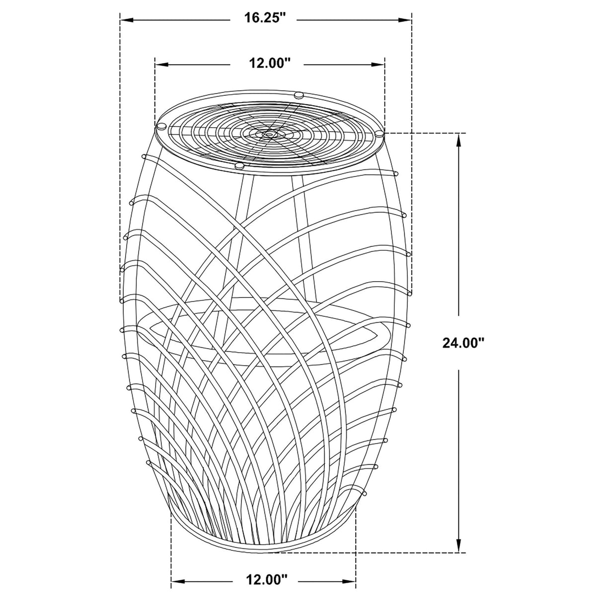 Dahlia Round Glass Top Woven Rattan End Table Natural Brown | Coaster - 709807 - Home Elegance USA - 5