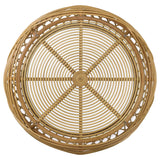 Dahlia Round Glass Top Woven Rattan Coffee Table Natural Brown | Coaster | Home Elegance USA