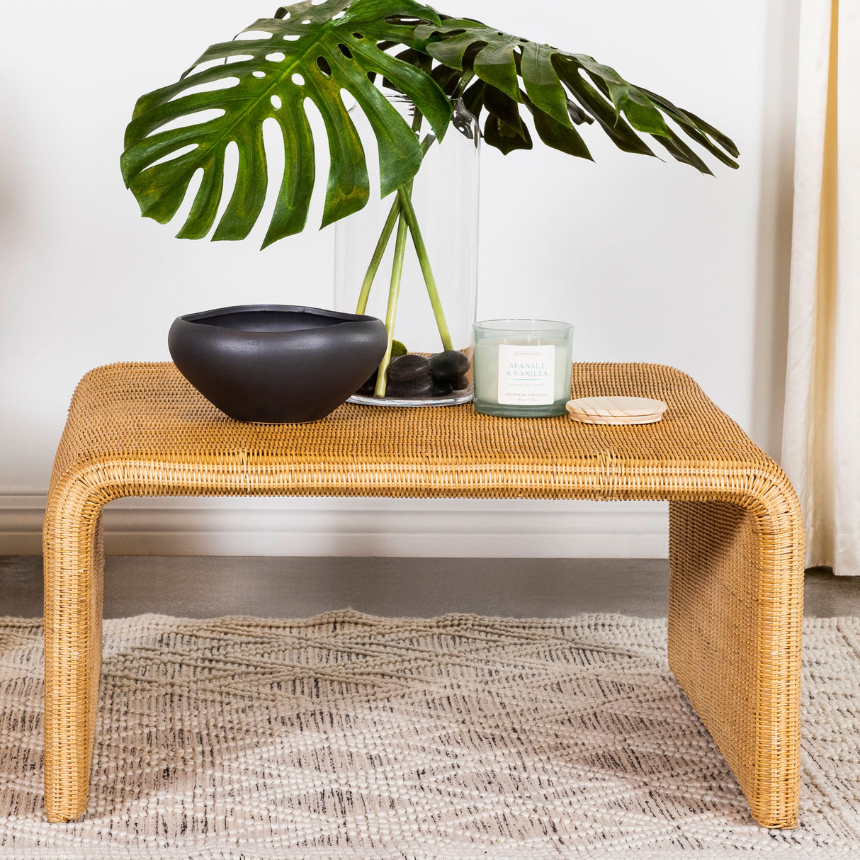 Coffee Table - Juanita Square Rattan Coffee Table Natural