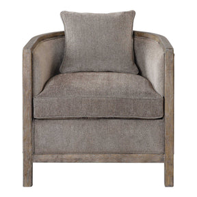 Viaggio Chenille Accent Chair Gray - Light Brown by Uttermost - View 1