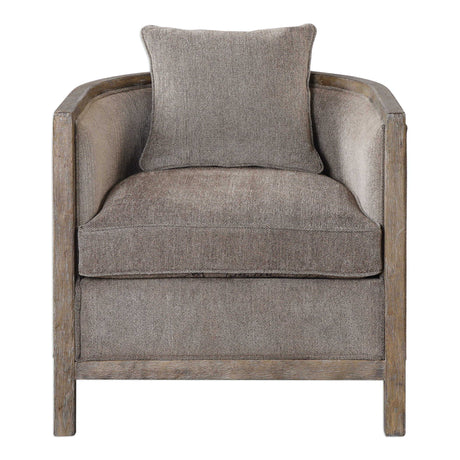 Viaggio Chenille Accent Chair Gray - Light Brown by Uttermost - View 1