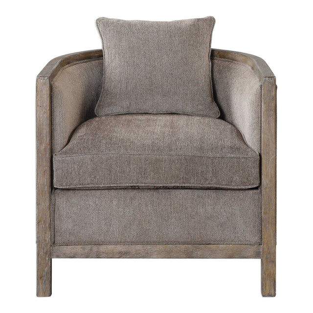 Viaggio Chenille Accent Chair Gray - Light Brown by Uttermost - View 1