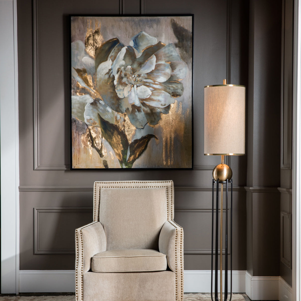 Dazzling Floral Art - Light Brown by Uttermost - View 6