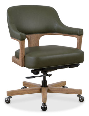 Briar Executive Swivel Tilt Chair - Dark Green / Light Brown by Hooker Furniture - View 1