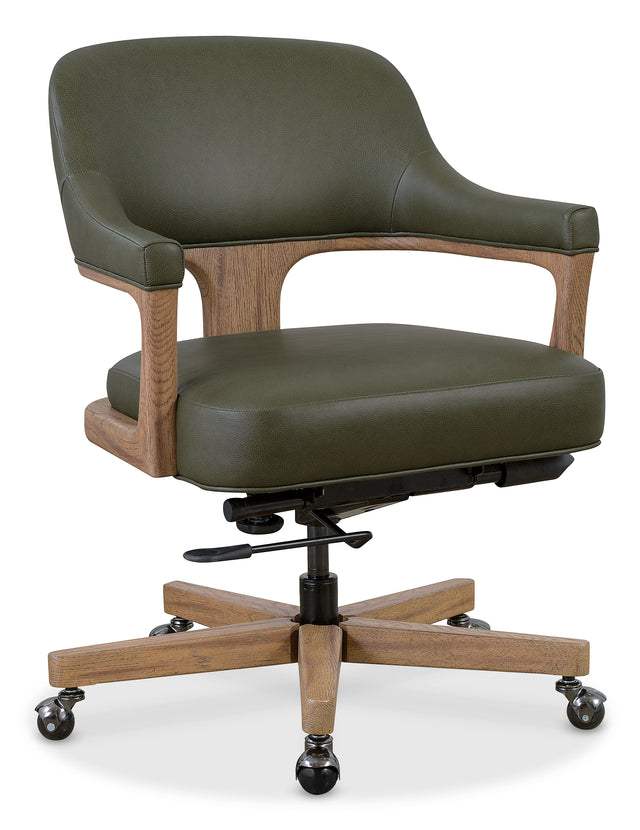 Briar Executive Swivel Tilt Chair - Dark Green / Light Brown by Hooker Furniture - View 1