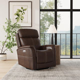 View Power Swivel Recliner With Power Headrest - Dark Brown | Flexsteel