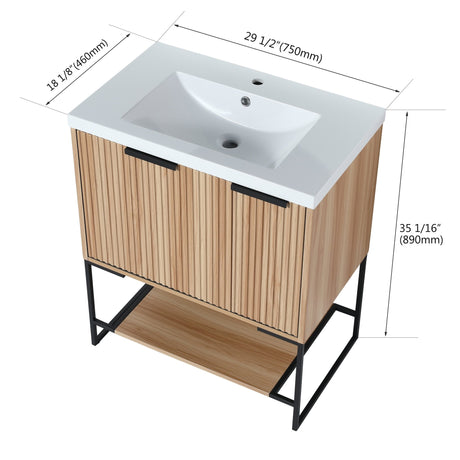 30 Inch Freestanding Bathroom Vanity With Resin Basin,30x18,(W99951318) - W99981923 - image - 5