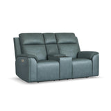 Vernon Power Reclining Loveseat With Console, Power Headrests, Lumbar, Heat & Massage - Admiral | Flexsteel