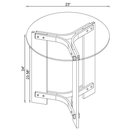 End Table - Janessa Round Glass Top End Table With Acrylic Legs Clear and Matte Brass