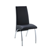 Acme - Pervis Side Chair (Set-2) 71112 Black Synthetic Leather & Chrome Finish