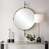 Guardrail Round Mirror - Gold by Uttermost - View 2