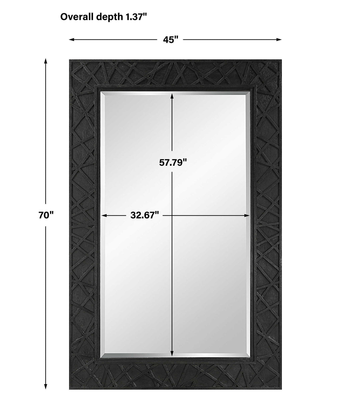 Everest Mirror - Black by Uttermost - View 6
