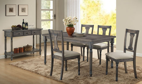 Acme - Wallace Dining Table 71435 Weathered Gray Finish