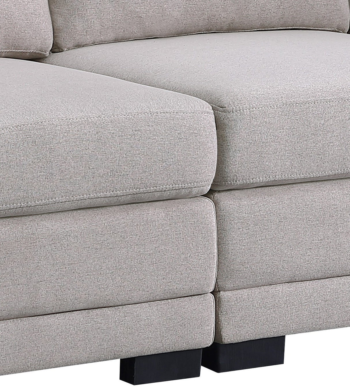 Kristin Light Gray Linen Fabric Reversible Sectional Sofa with 2 Ottomans - Home Elegance USA