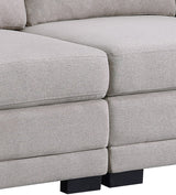 Kristin Light Gray Linen Fabric Reversible Sectional Sofa with 2 Ottomans - Home Elegance USA