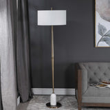 Minette Mid-Century Floor Lamp - Gold / White by Uttermost - View 4