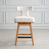 Klismos Fabric Counter Stool - White by Uttermost - View 2