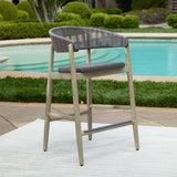 Dermott Outdoor Counter Stool - Light Brown / Dark Gray by Uttermost - View 2