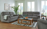 Bindura - Mineral - 3 Pc. - Sofa With Drop Down Table, Loveseat, Rocker Recliner | Ashley | Home Elegance USA