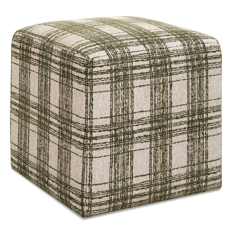 Joie Ireland Plaid Ottoman - Green by Uttermost - View 1