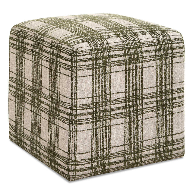 Joie Ireland Plaid Ottoman - Green by Uttermost - View 1