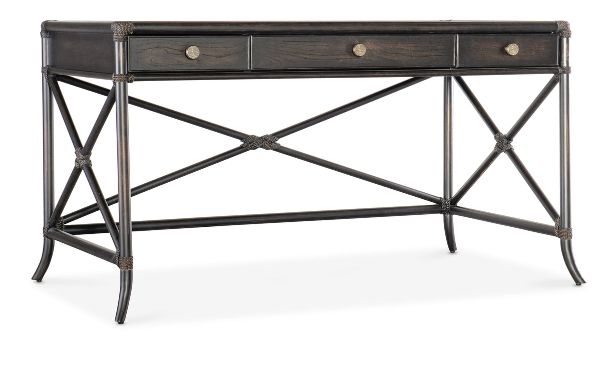 Retreat Pole Rattan Writing Desk - Black / Dark Brown by Hooker Furniture - View 1