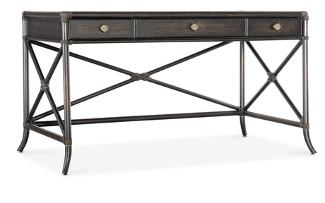Retreat Pole Rattan Writing Desk - Black / Dark Brown by Hooker Furniture - View 1
