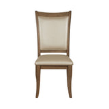 Acme - Harald Side Chair (Set-2) 71767 Beige Synthetic Leather & Gray Oak Finish