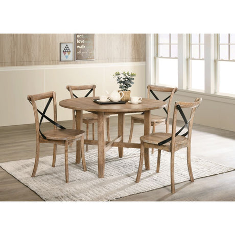 Acme - Kendric Dining Table 71775 Rustic Oak Finish